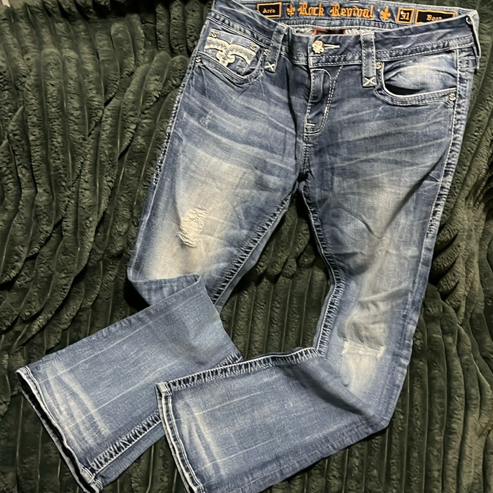 Rock Revival Arda Boot Cut Jeans Denim -size 31. The inseam is 30